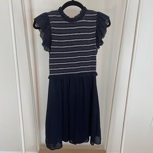 Ann Taylor Navy and White Casual Dress